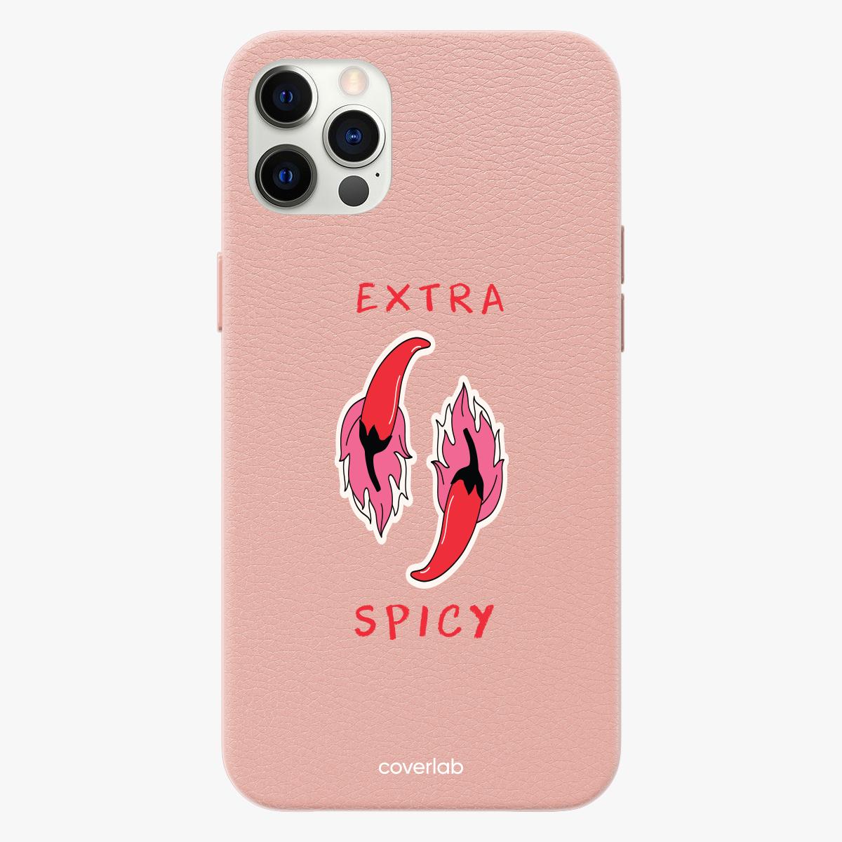 Extra Spicy Personalised Leather iPhone Case