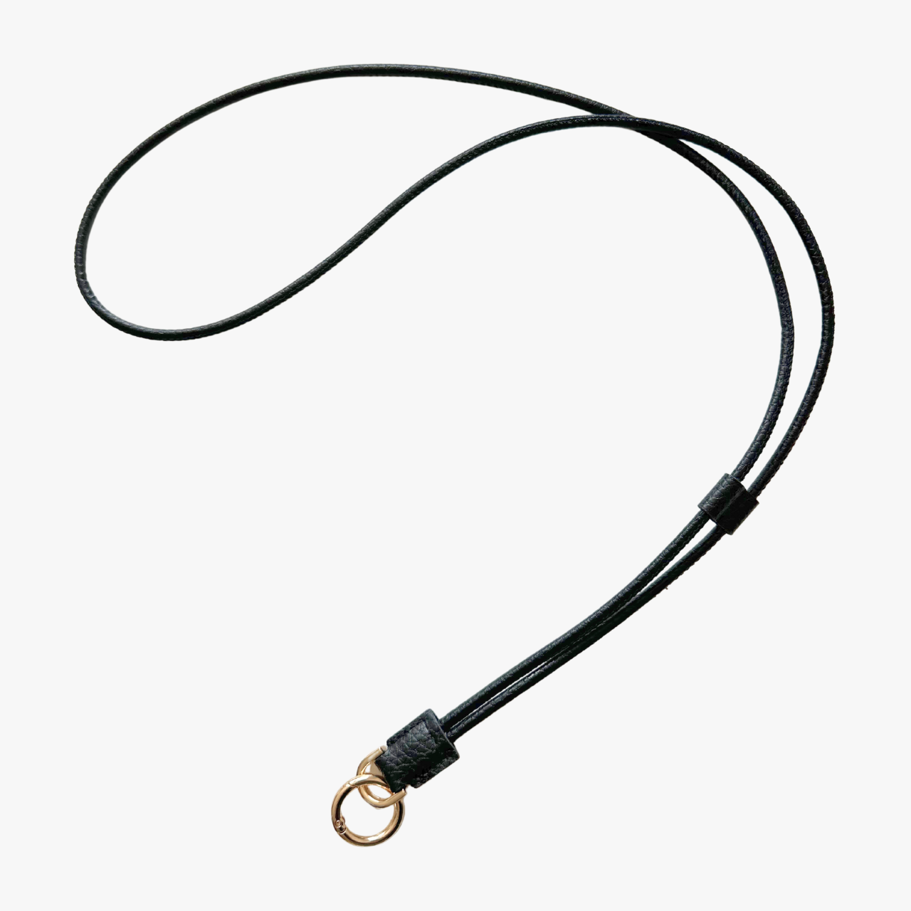 Black Cross-Body Leather Lanyard