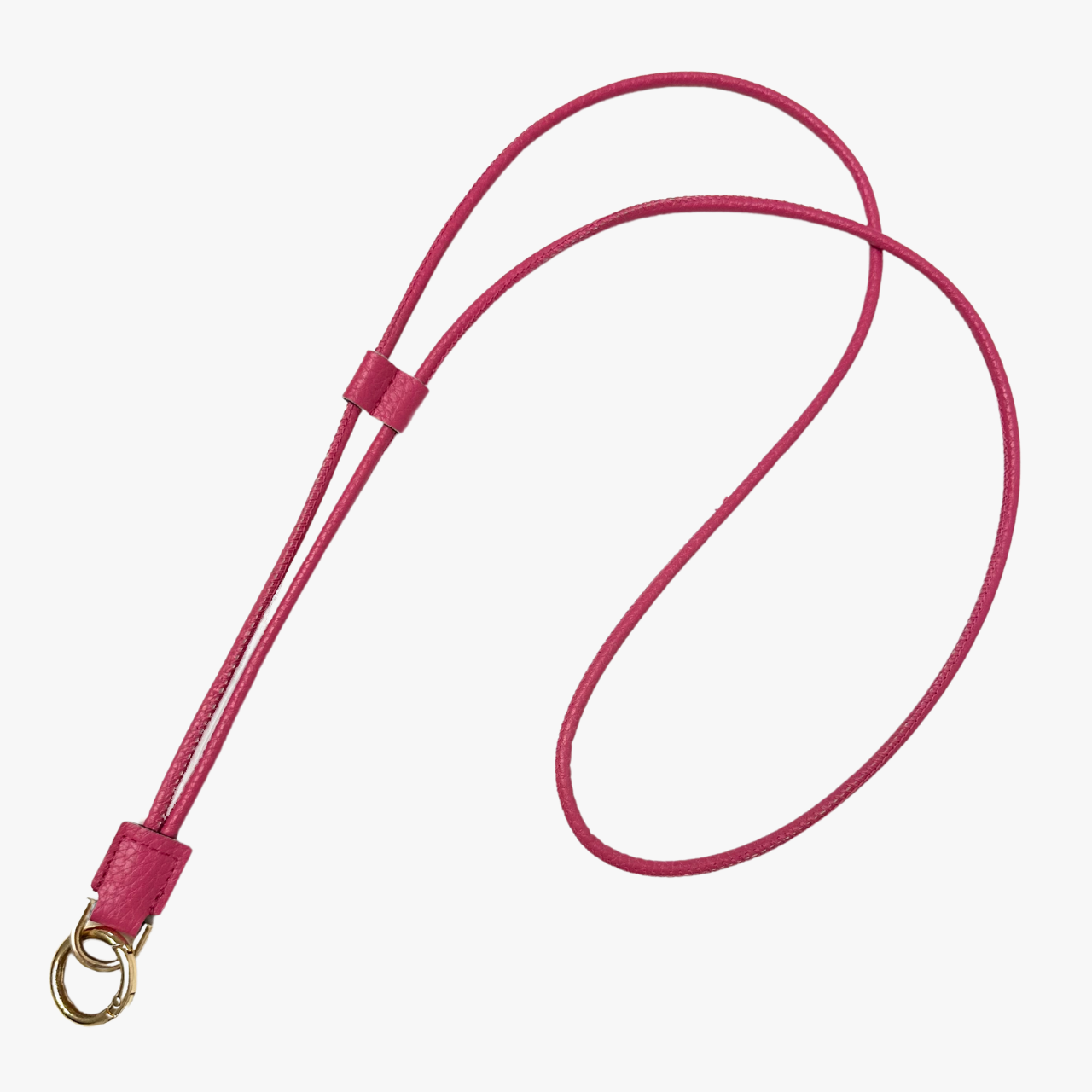 Fuchsia Cross-Body Leather Lanyard