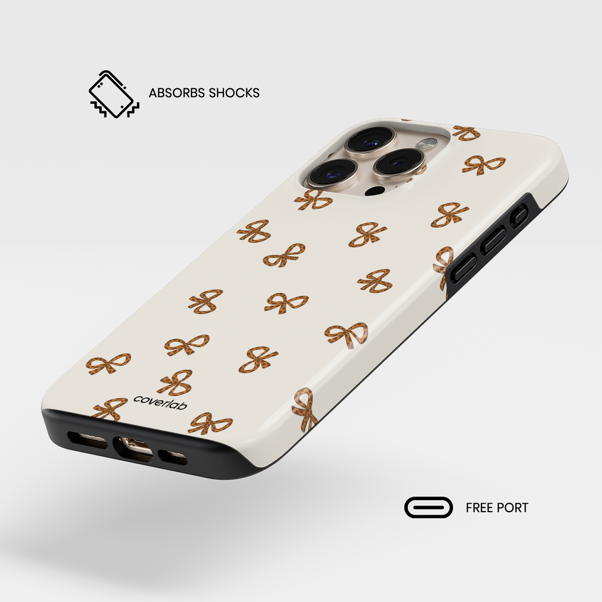 Leopard Bow Tough iPhone Case