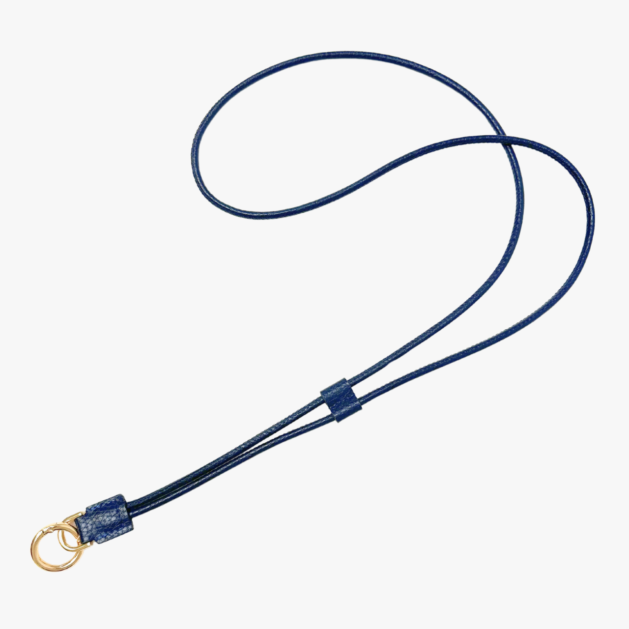 Navy Cross-Body Leather Lanyard