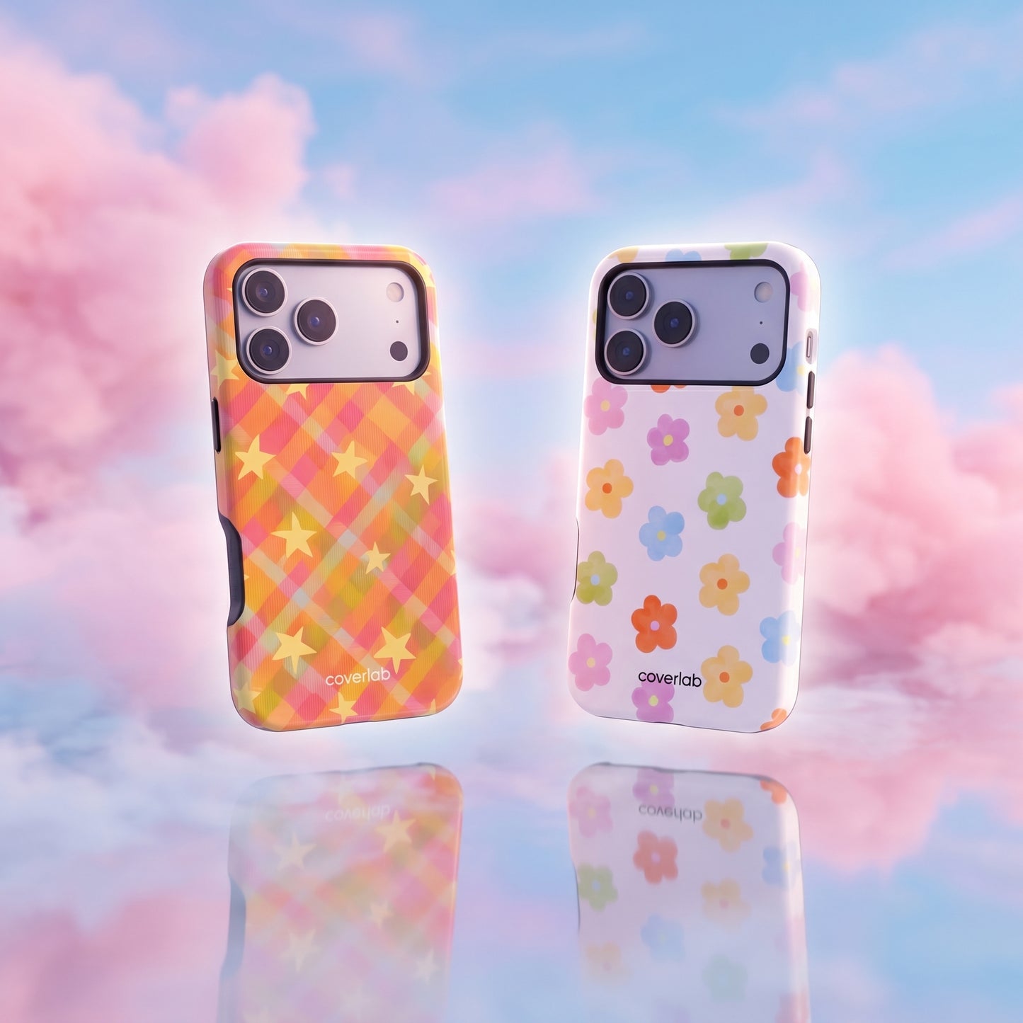 Classic Stripes Tough iPhone Case + Pastel Bloom Tough iPhone Case