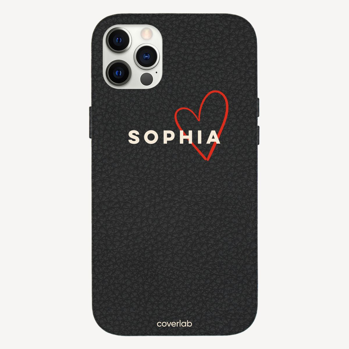 Thin Heart Personalised Leather iPhone Case