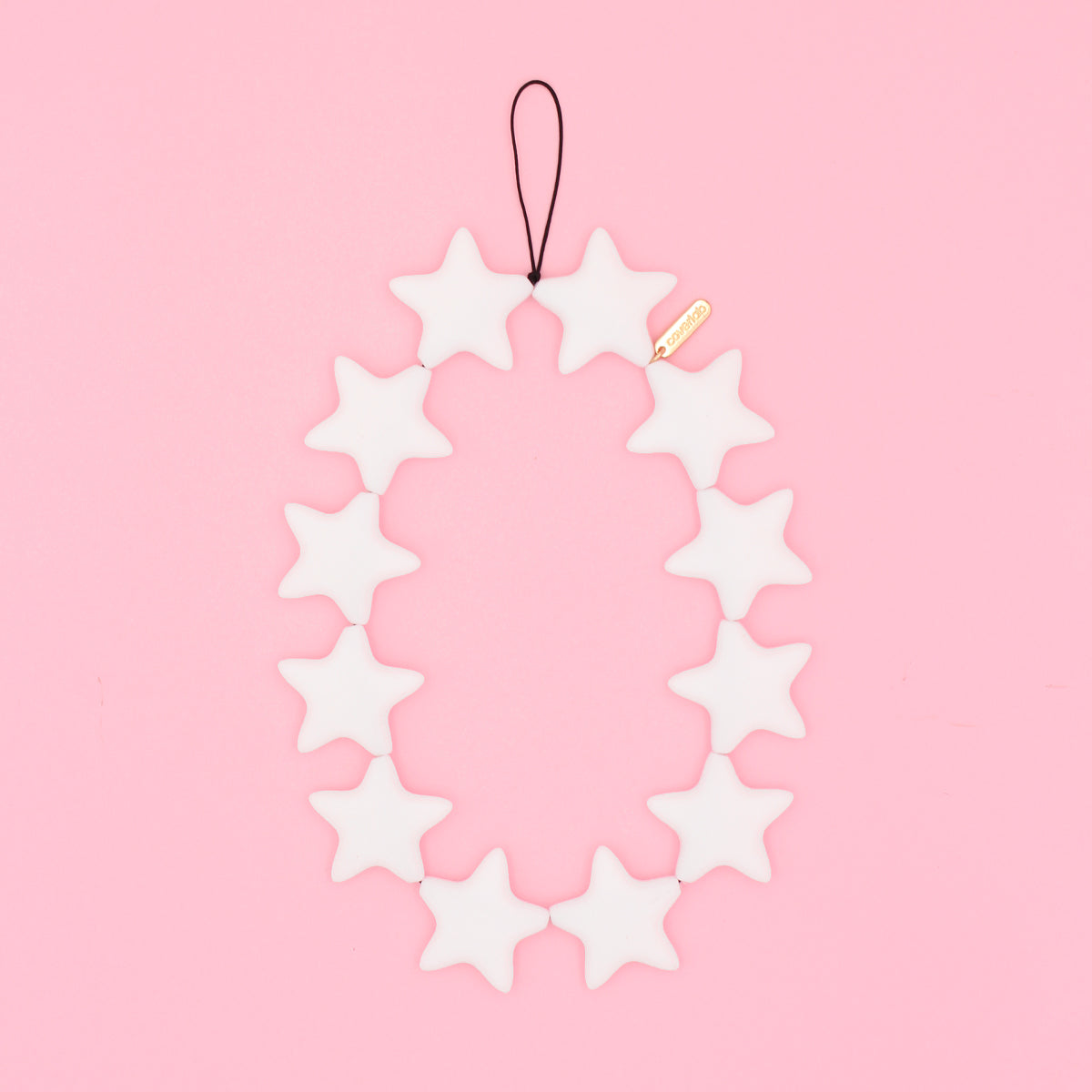 Fluffy White Stars Phone Strap