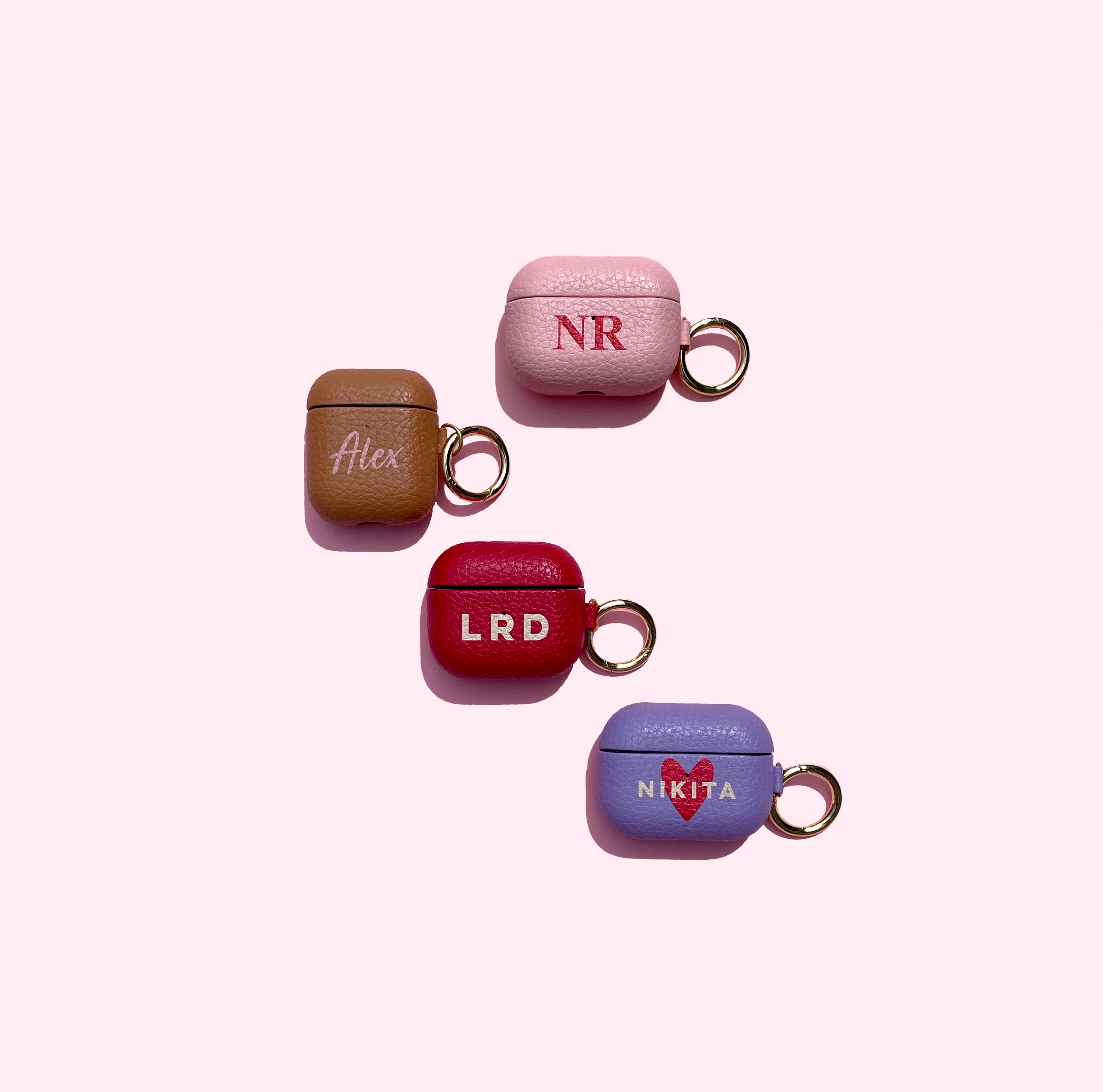 Big Initials Personalised Leather AirPods Case