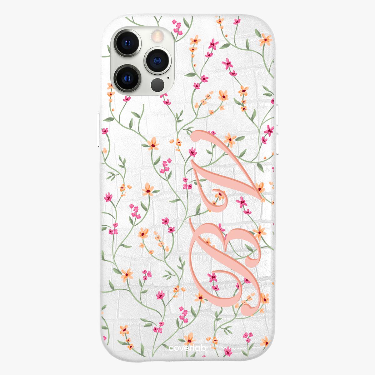 Blooming Personalised Leather iPhone Case