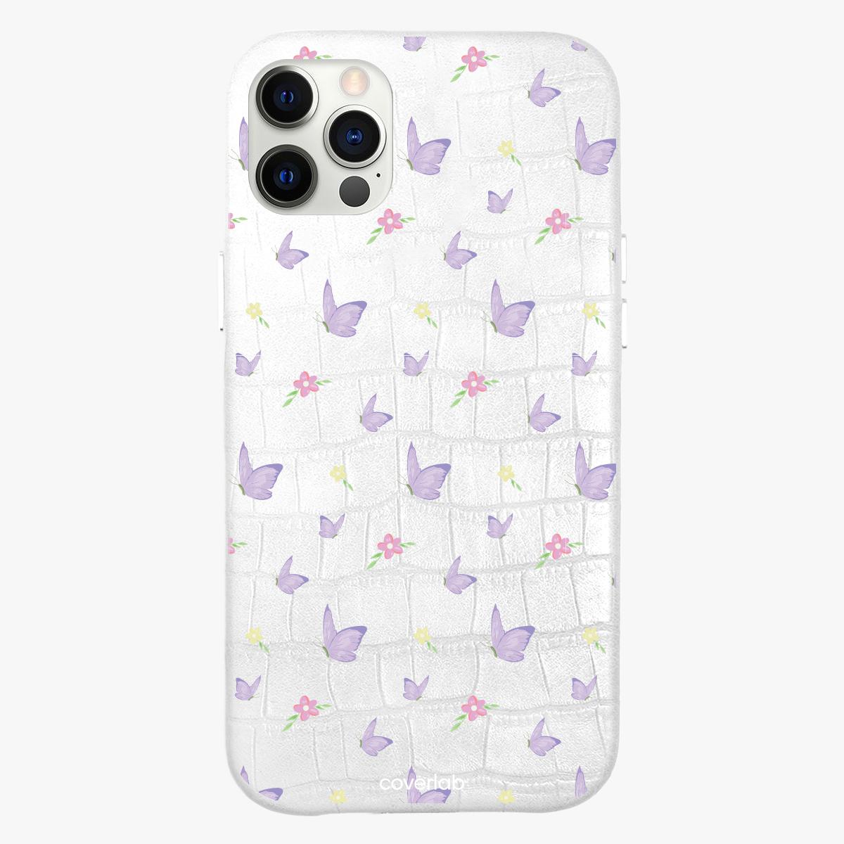 Butterflies Personalised Leather iPhone Case