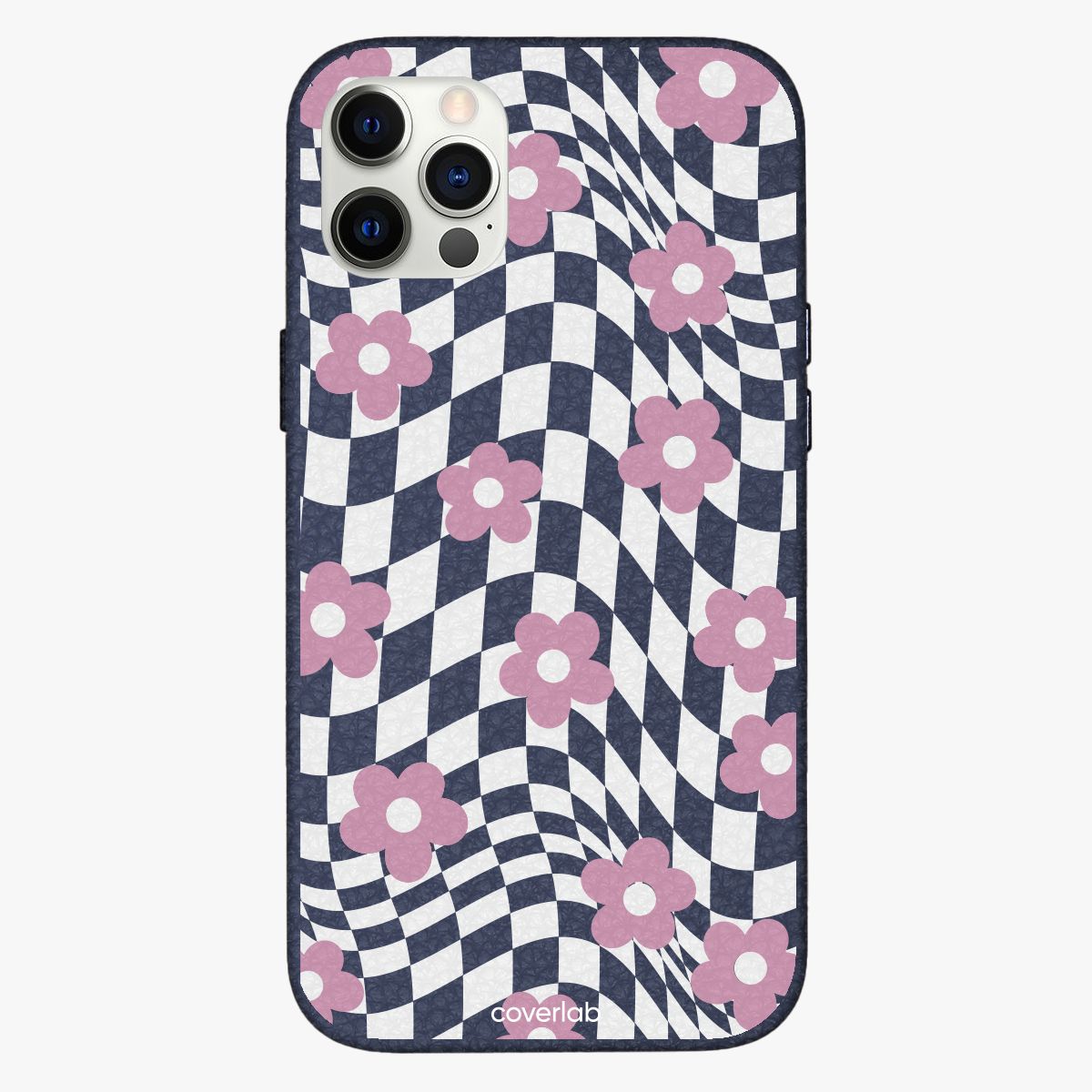 Schach und Blumen personalisierte Leder iPhone Hülle
