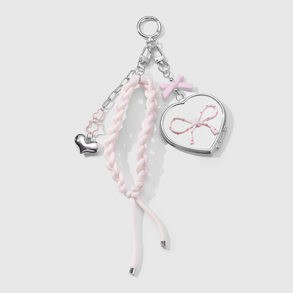 Bow Heart Bag Charm