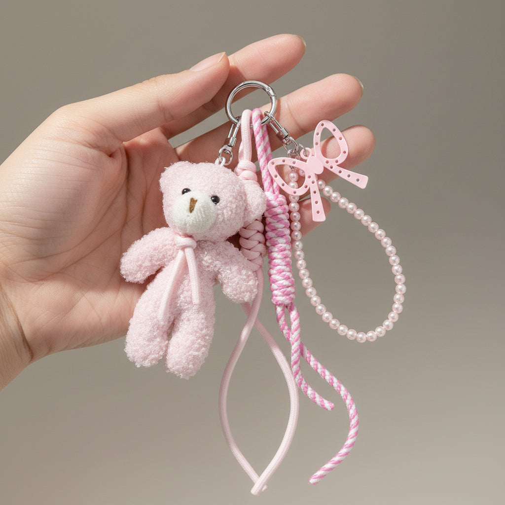 Pink Teddy Bag Charm