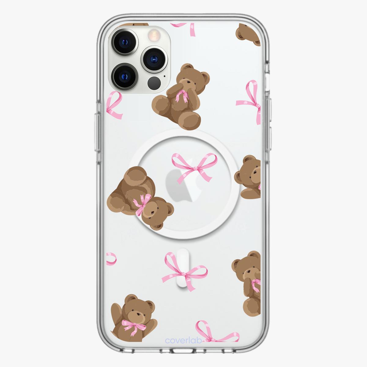 Cute Bow Teddy Personalised MagSafe iPhone Case