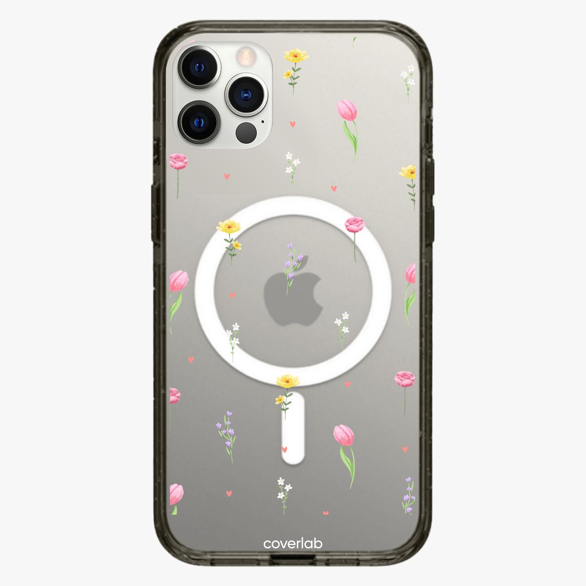 Coque MagSafe iPhone personnalisée Champ de Fleurs