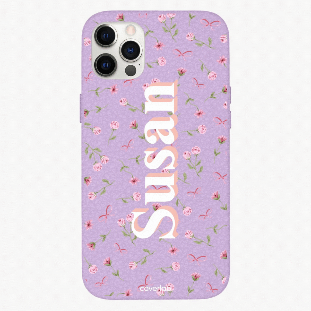 Girls Flowers Personalised Leather iPhone Case