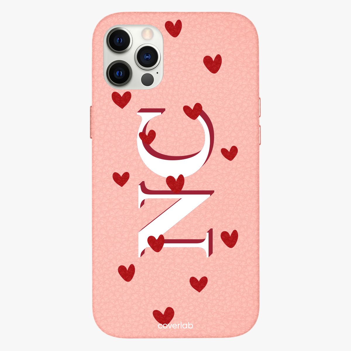 غلاف iPhone جلدي مُخصص بالحب