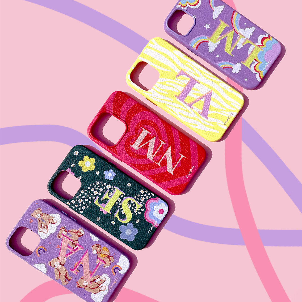 Pastell Sterne Personalisierte Leder iPhone Hülle