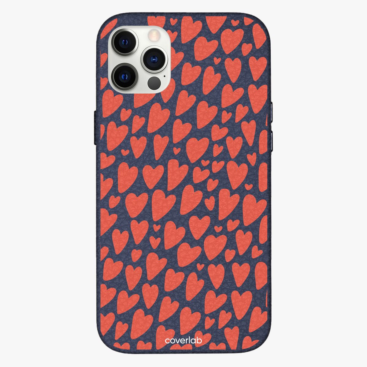 Red Heart Personalised Leather iPhone Case