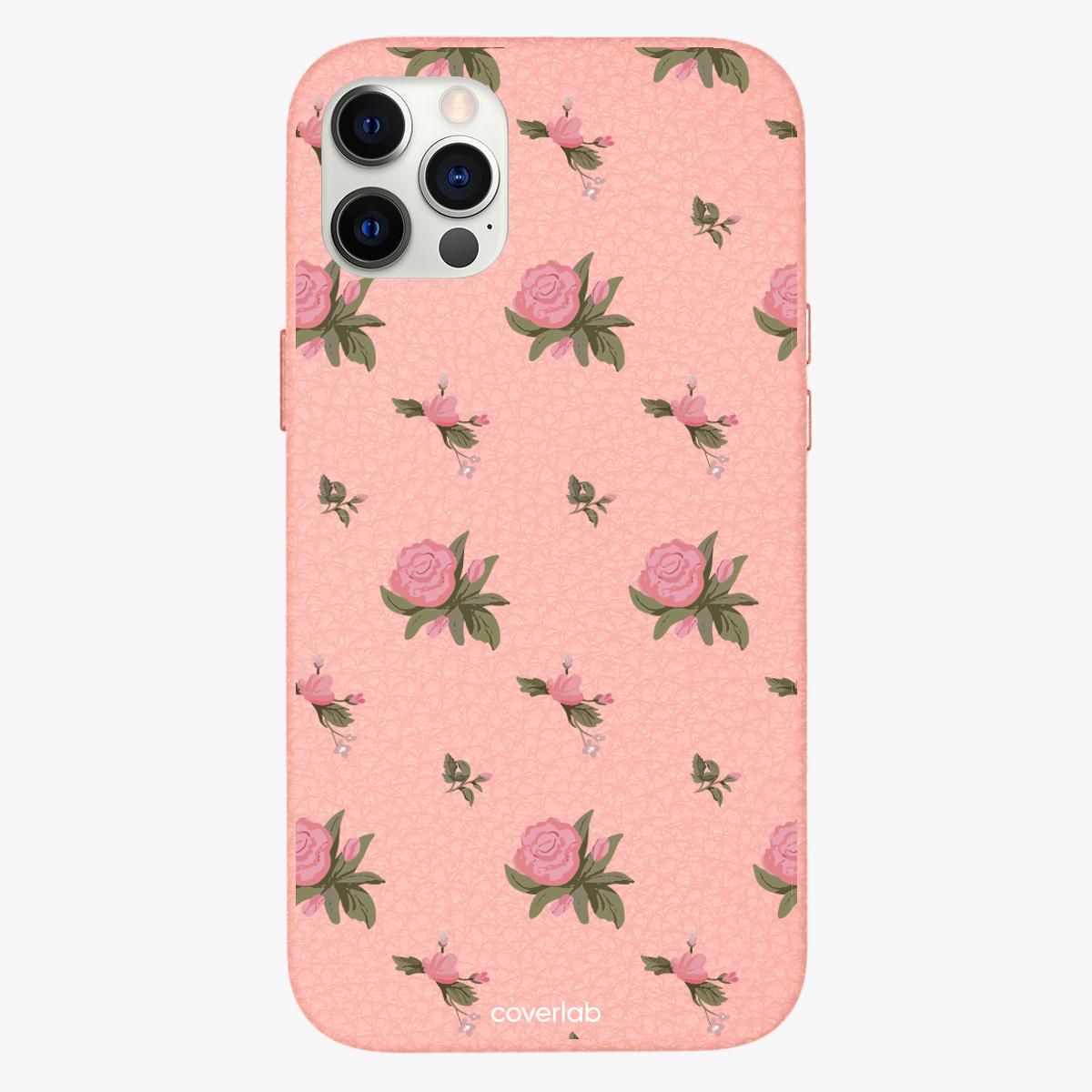 Romantic Flowers Personalised Leather iPhone Case