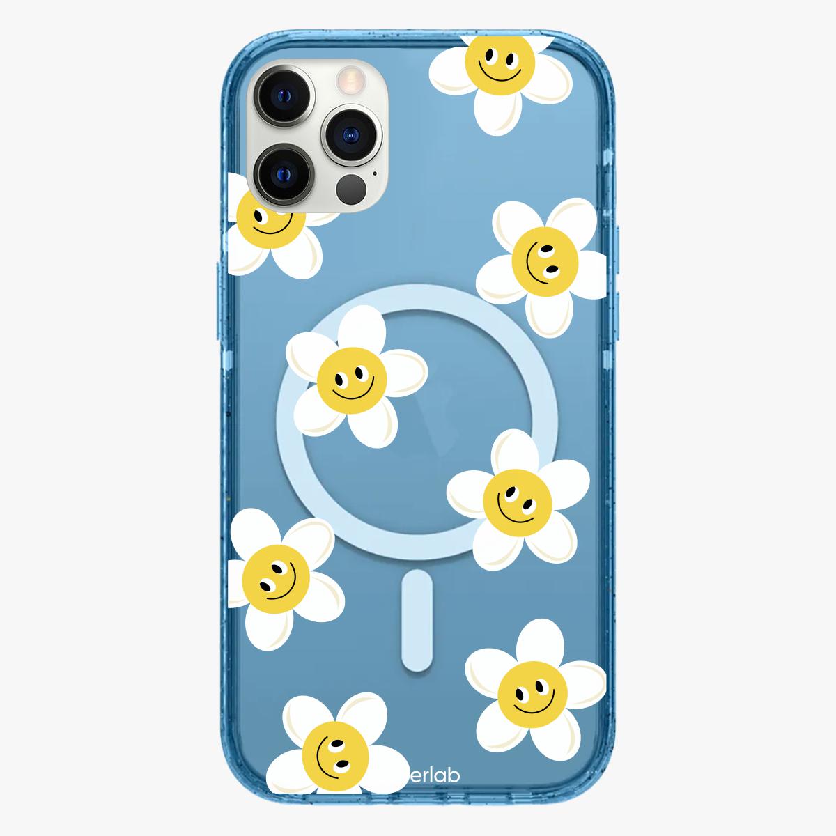 Lächelndes Gänseblümchen Personalisiertes MagSafe iPhone Hülle
