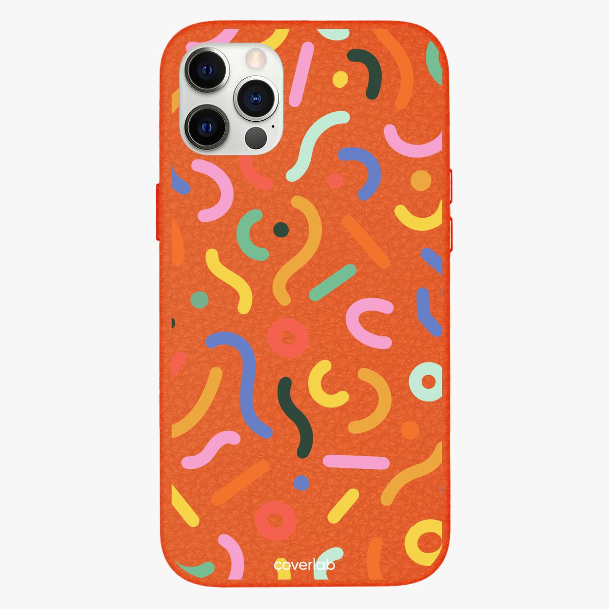 Squiggles Personalised Leather iPhone Case