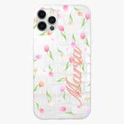 Cover in pelle personalizzata con Tulipani