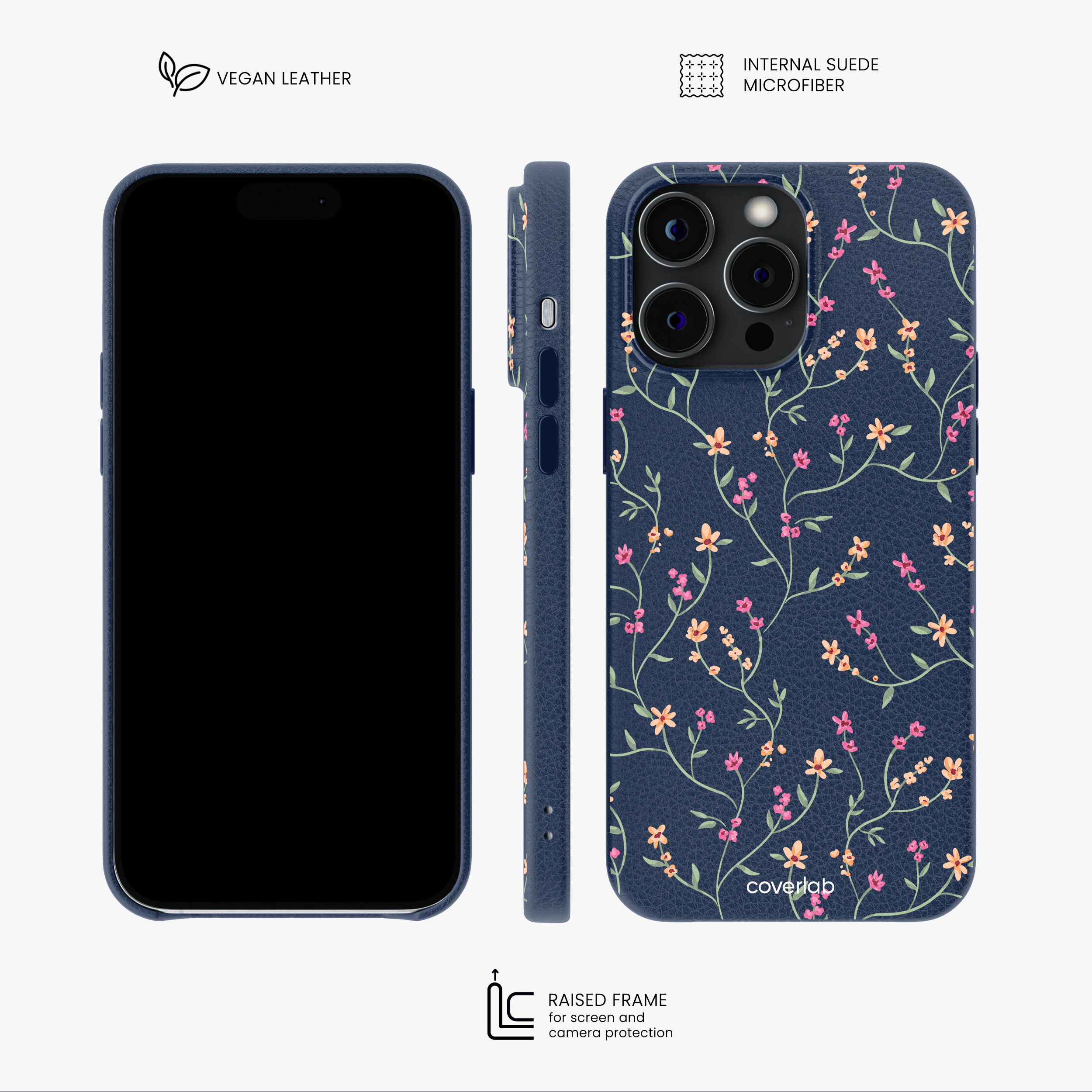 Blooming Personalised Leather iPhone Case