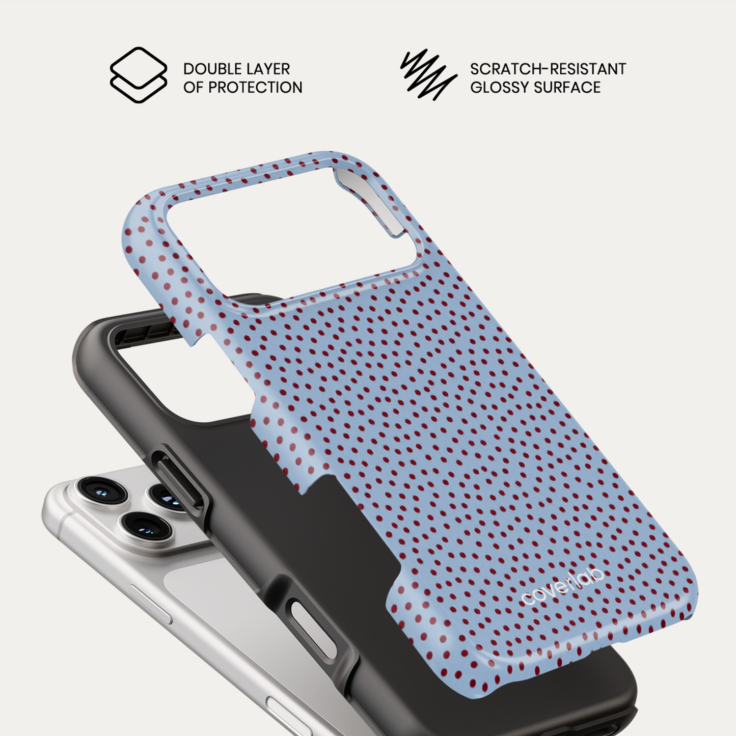 Blue Polka Tough iPhone Case
