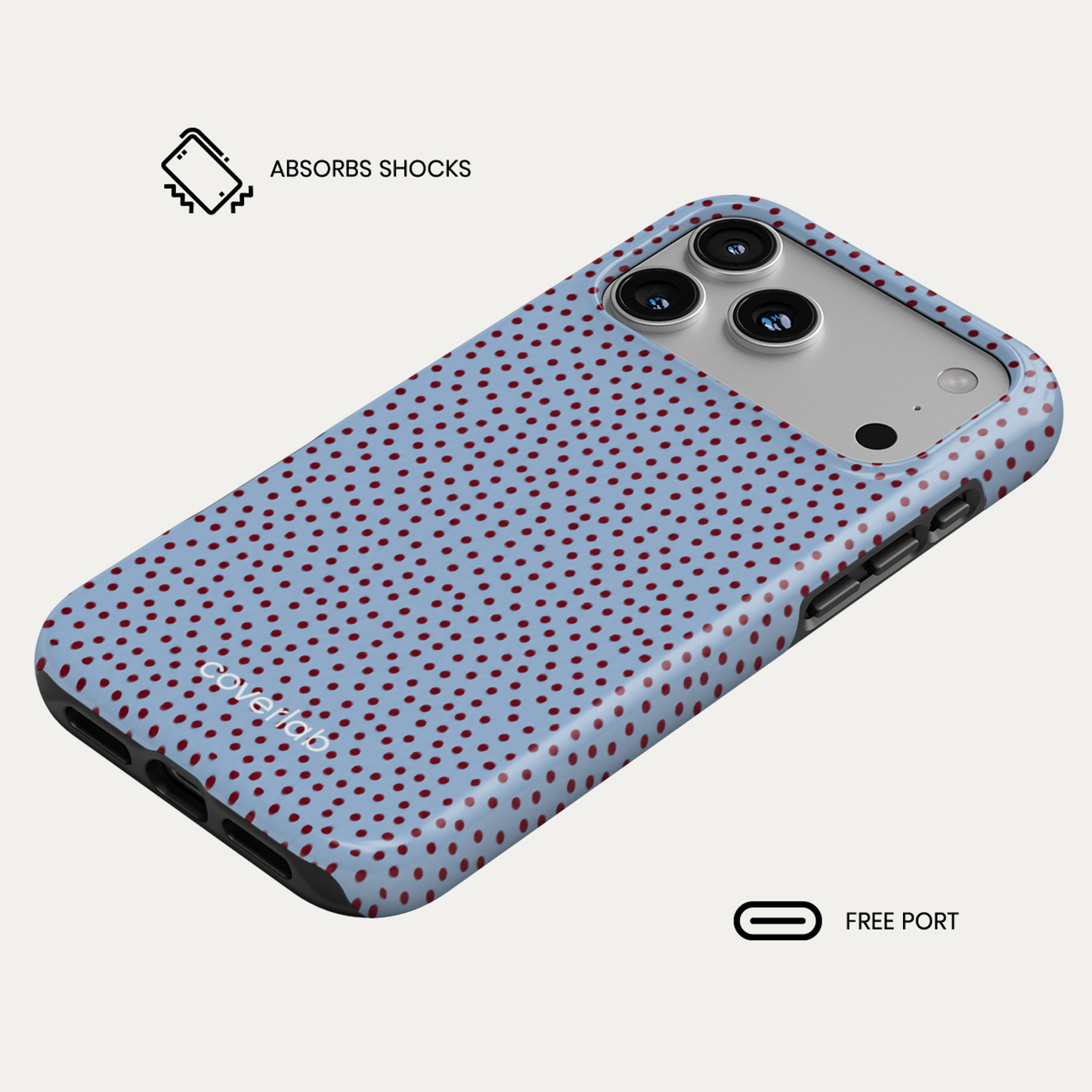 Blue Polka Tough iPhone Case