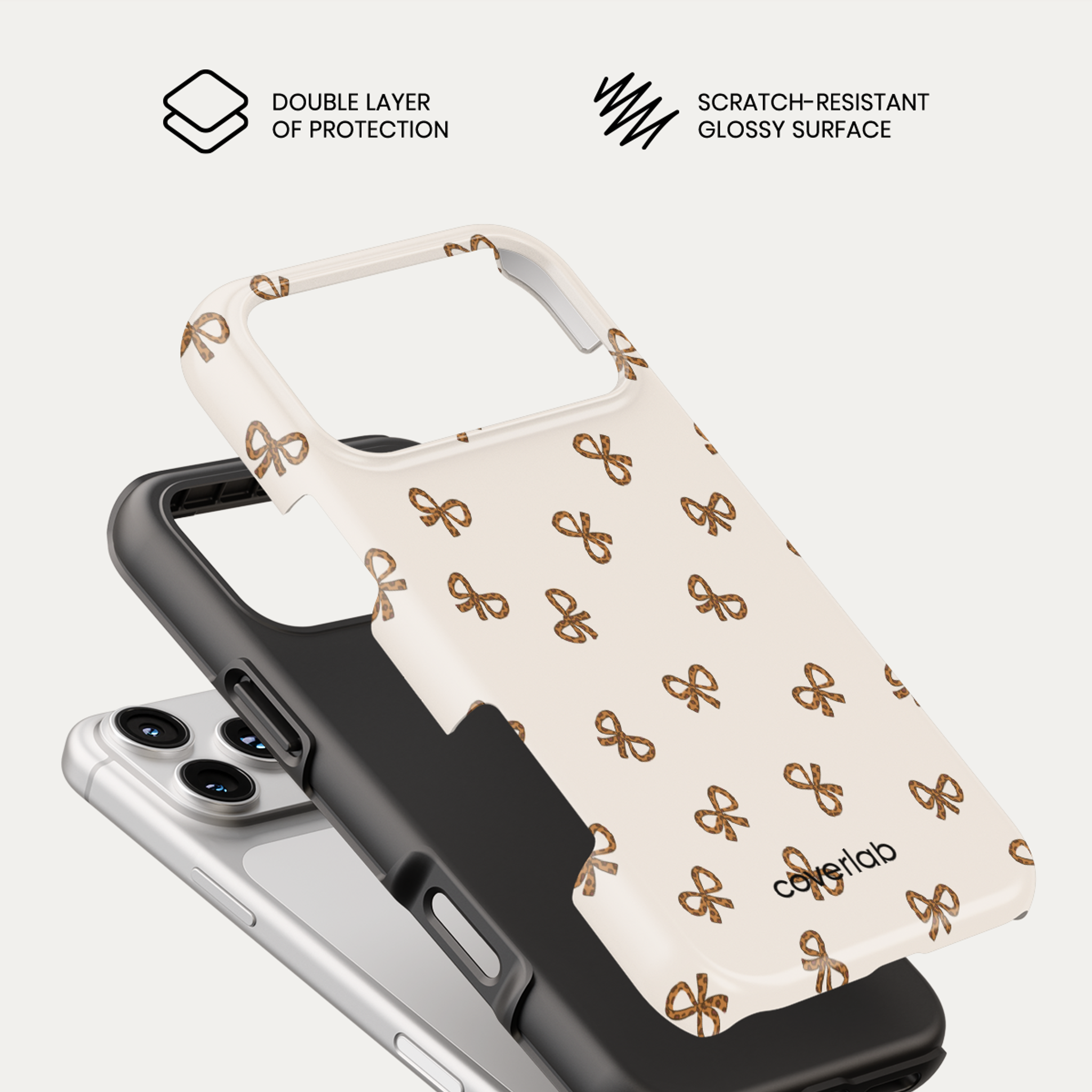 Leopard Bow Tough iPhone Case