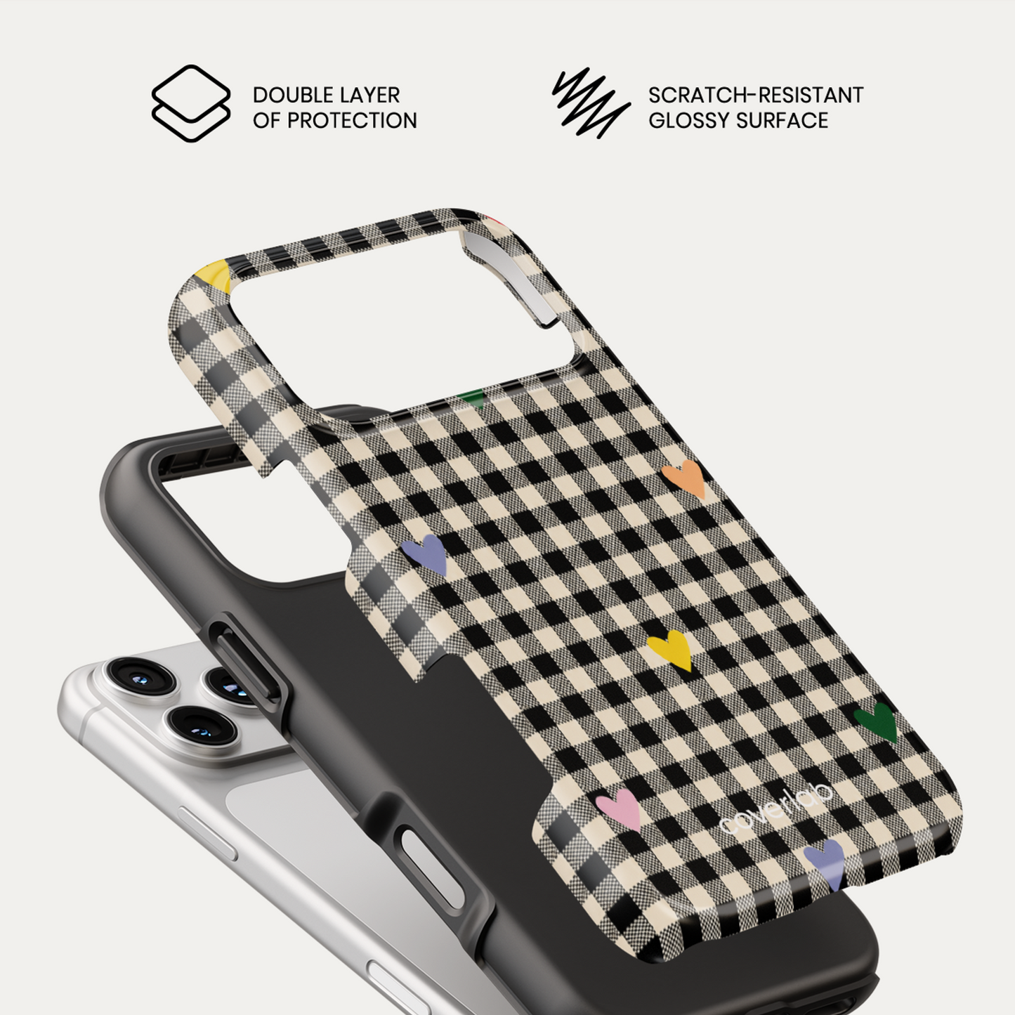 Love on Check Tough iPhone Case