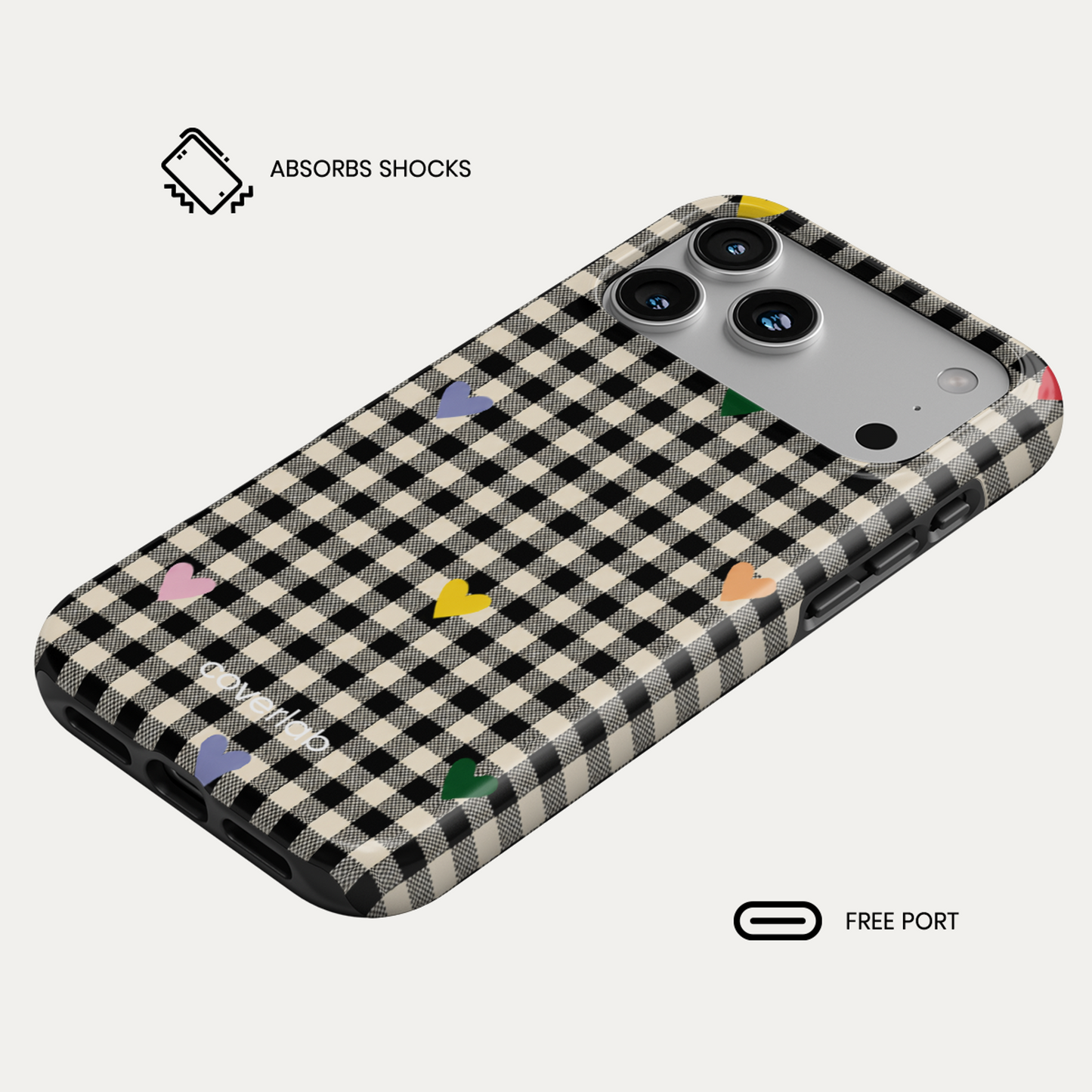 Love on Check Tough iPhone Case