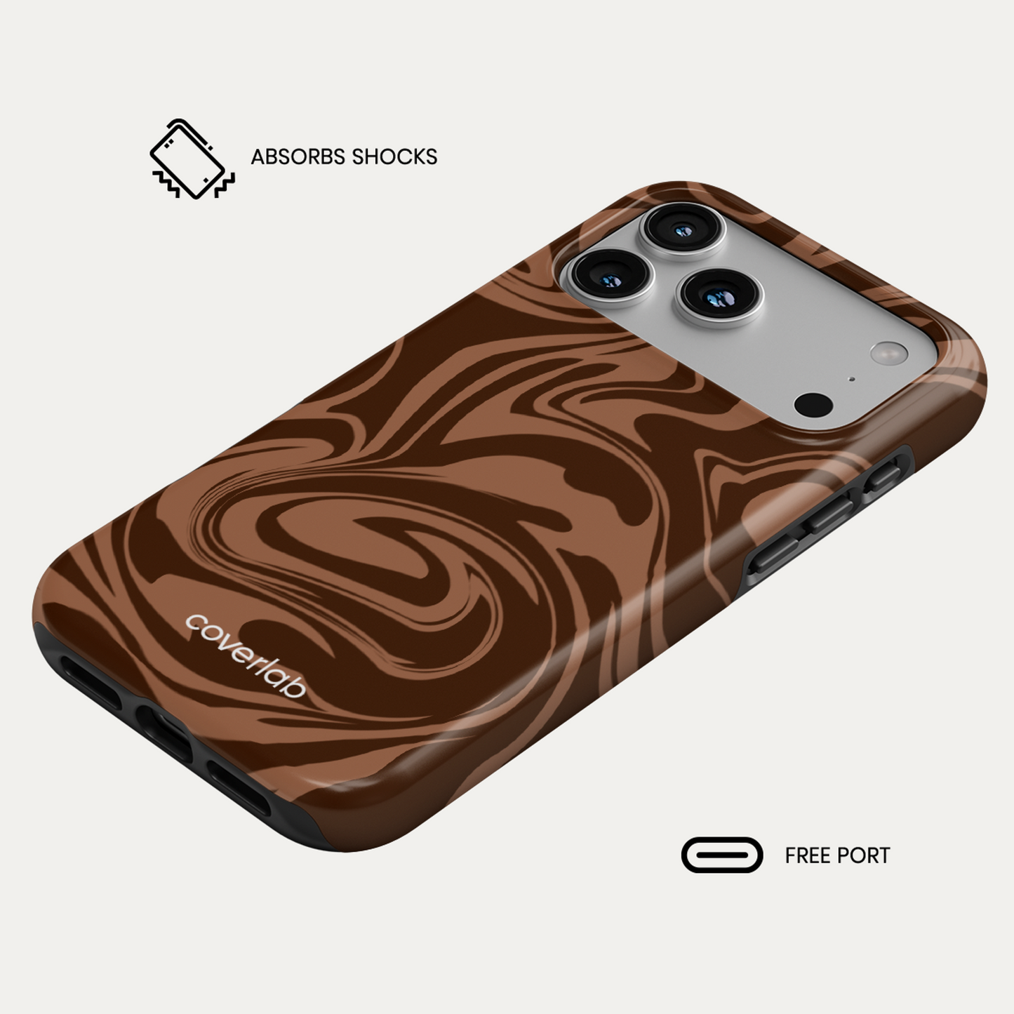 Mocha Swirl Tough iPhone Case