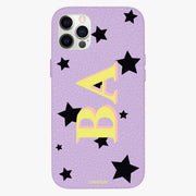 Black Stars Personalised Leather iPhone Case