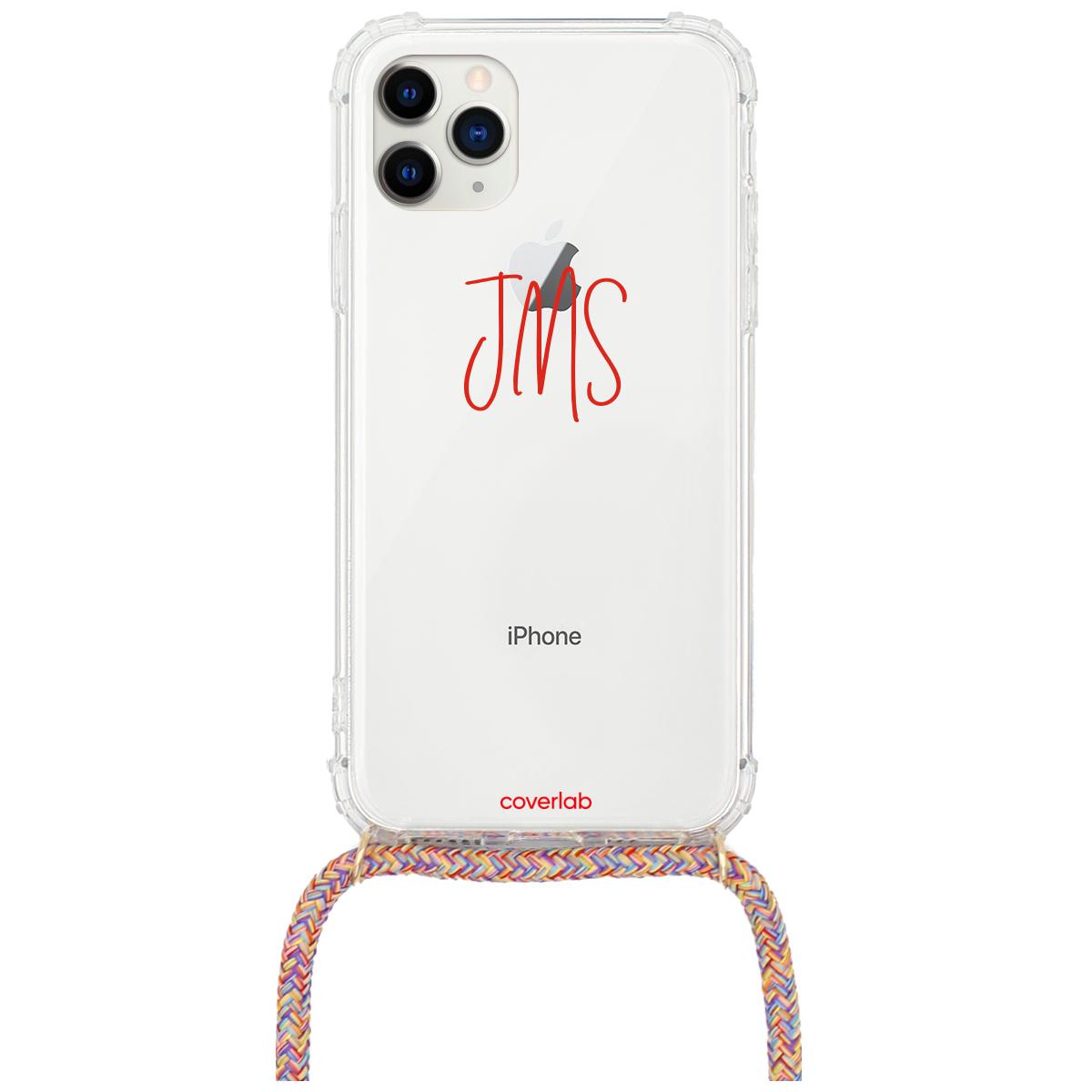 Cursive Initials Personalised iPhone Case with Necklace