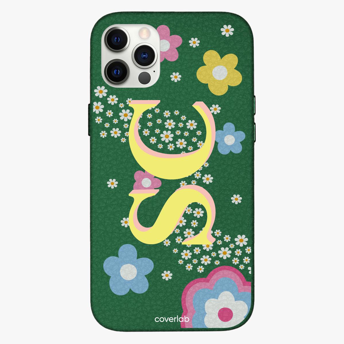 Flowers Personalised Leather iPhone Case