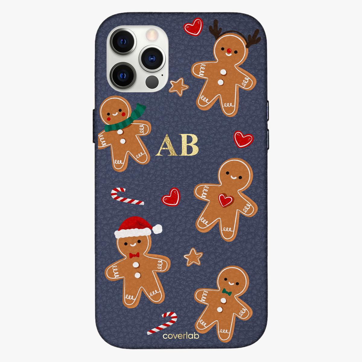 غطاء iPhone جلدي بشكل Gingerbreads مخصص