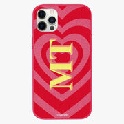 Hearts Beat Personalised Leather iPhone Case