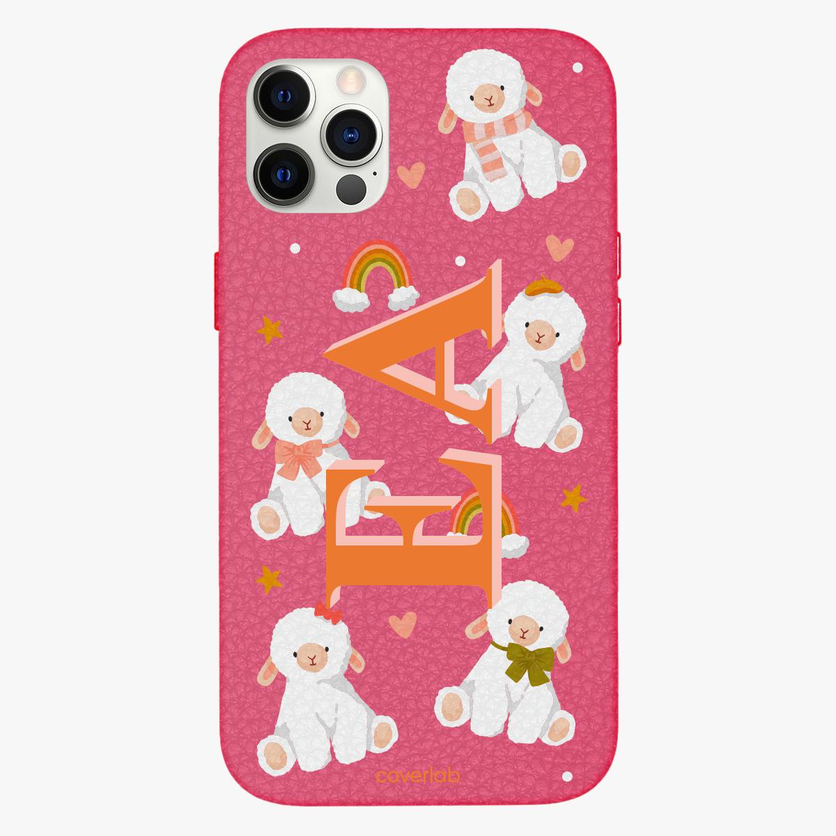 Little Sheep Personalised Leather iPhone Case