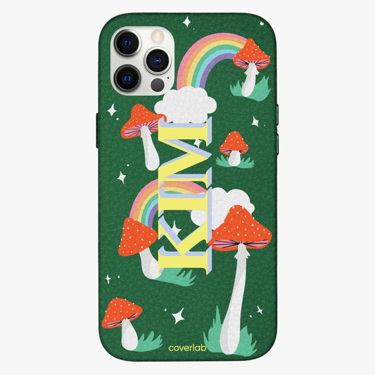Mushrooms Personalised Leather iPhone Case