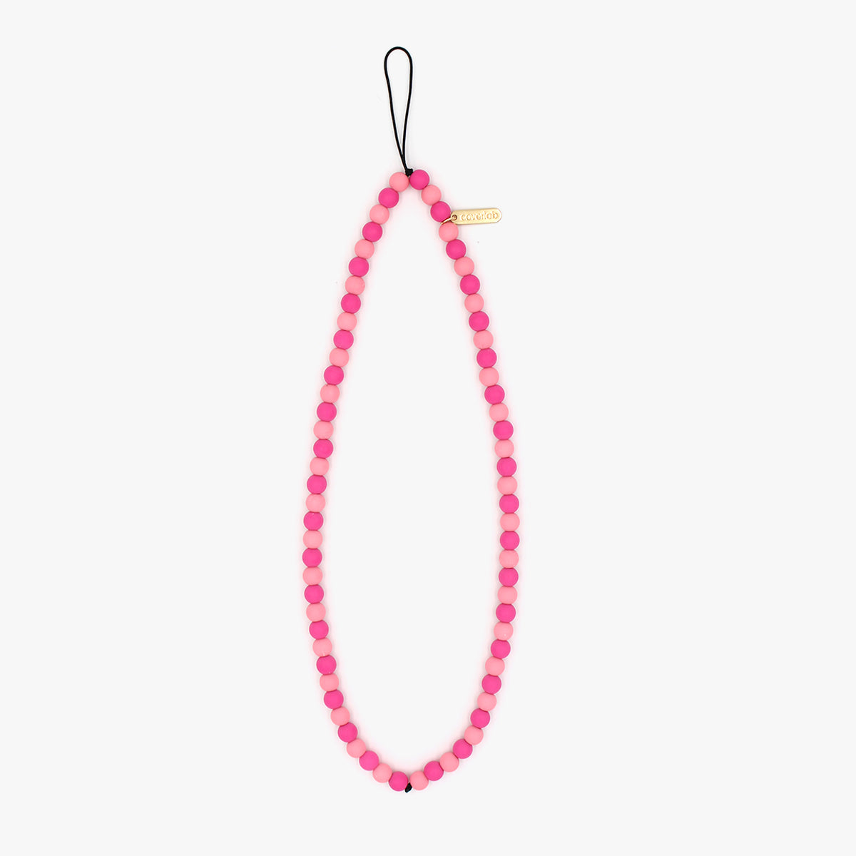Pink Beaded Phone Strap