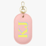 Shadow Initials Personalised Leather Oval Keyring