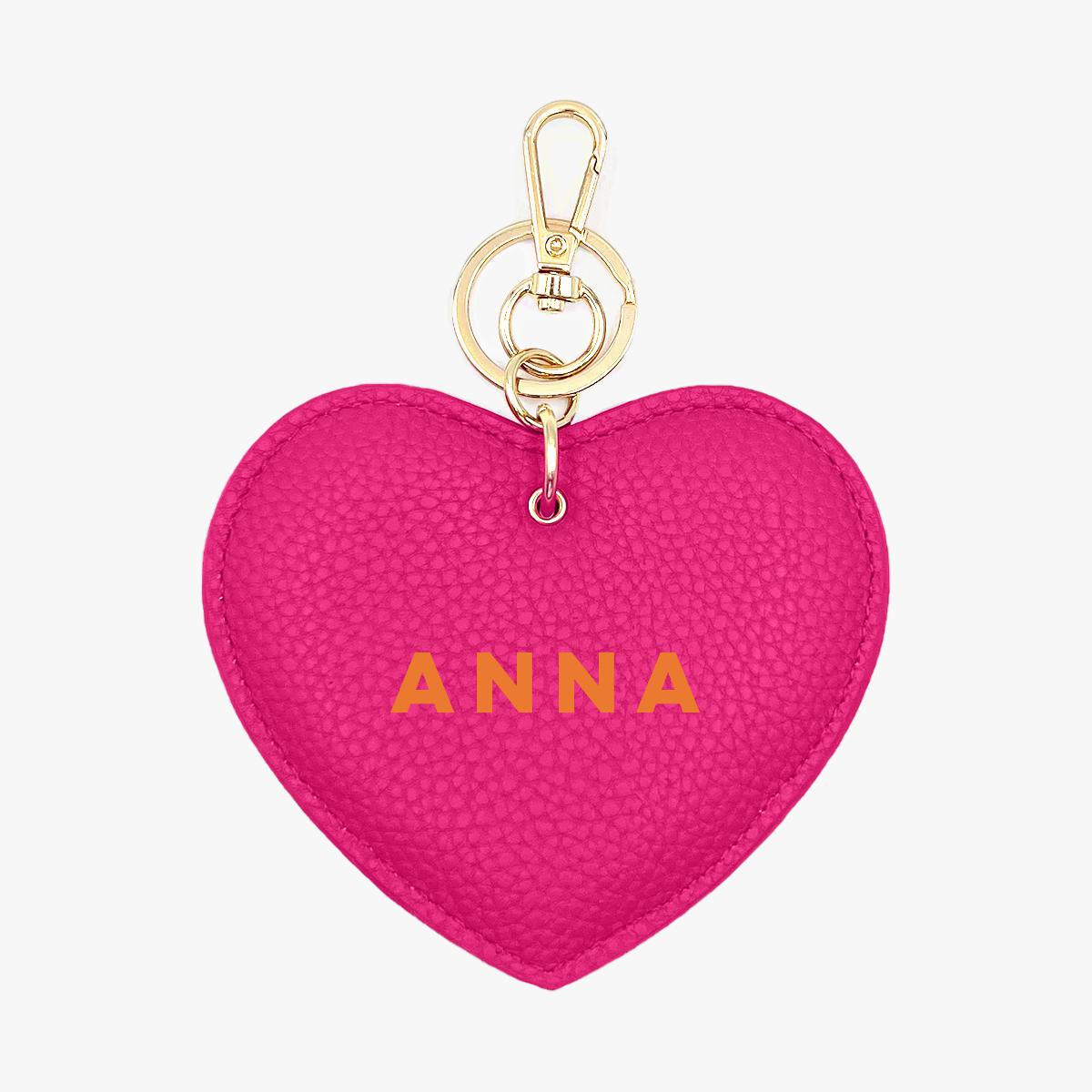 Thin Name Personalised Leather Heart Keyring