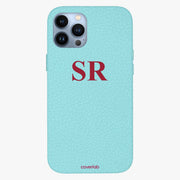 Serif Initials Personalised Leather iPhone Case